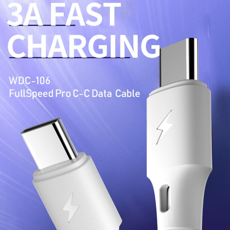 WK WDC-106 3A Tipo-C / USB-C a Tipo-C / USB-C Cable de Carga de velocidad completa Longitud: 1M (Negro)