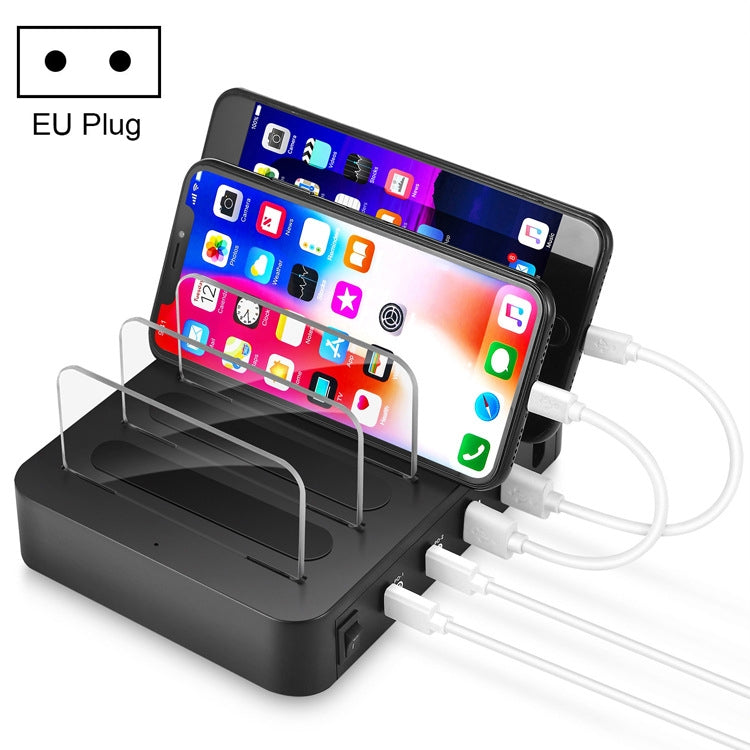 45W PD USB-C / Type-C + 18W PD USB-C / Type-C + 18W QC 3.0 USB + USB Ports Smart Charger with Detachable Bezel EU Plug