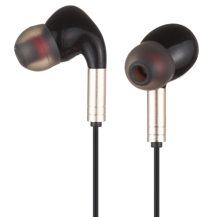 520 Écouteurs intra-auriculaires à commande filaire Jack 3,5 mm avec bouchons d'oreilles en silicone Longueur du câble : 1,2 m (Or)