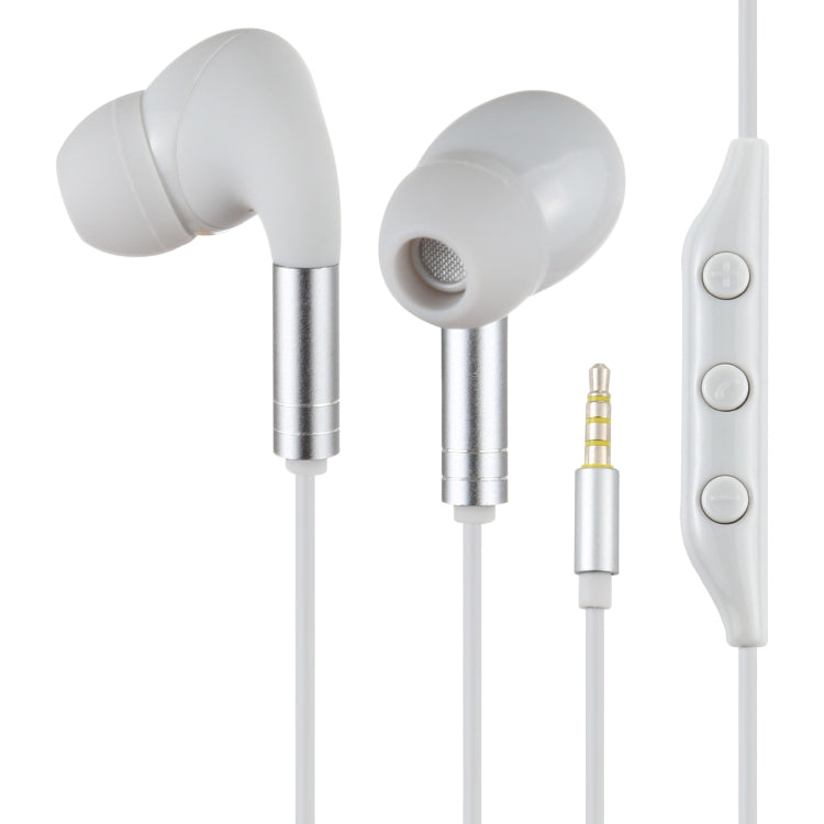 520 3.5mm Plug Wired Control In-Ear Headphones with Silicone Earplugs Cable length: 1.2m (Silver)