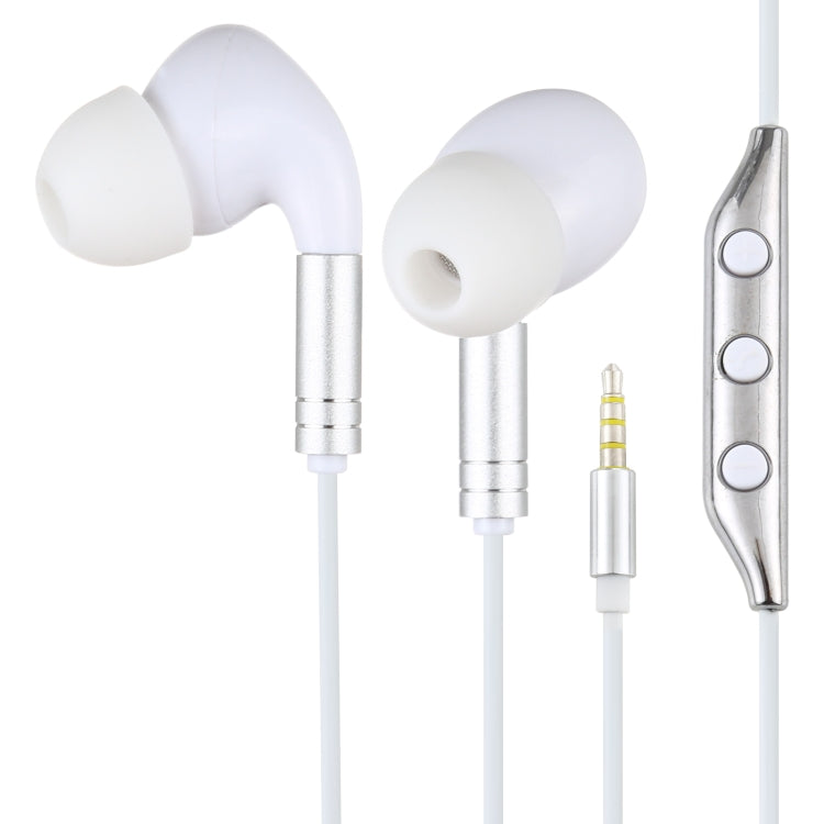 520 3.5mm Plug Wired Control In-Ear Headphones with Silicone Eartips Cable length: 1.2m (White)
