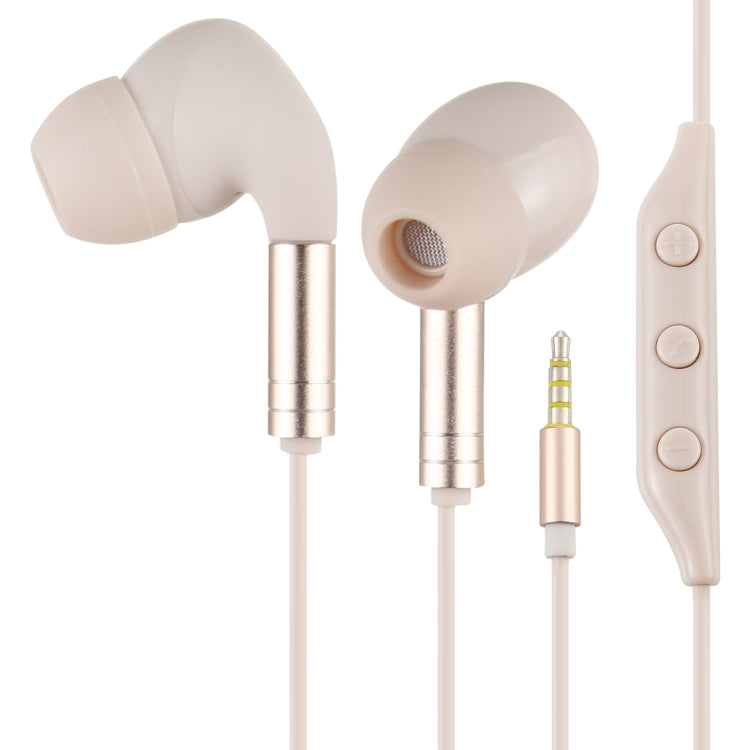 520 3.5mm Plug Wired Control In-Ear Headphones with Silicone Earplugs Cable length: 1.2m (Apricot)