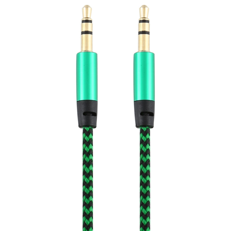Cable de Audio trenzado de Nylon Macho a Macho de 3 piezas K10 de 3.5 mm longitud: 1 m (verde)