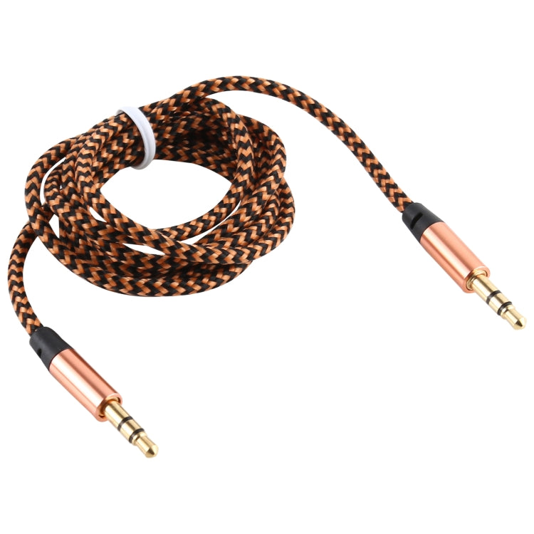 3pcs K10 3.5mm Male to Male Nylon Braided Audio Cable Length: 1m (Gold)