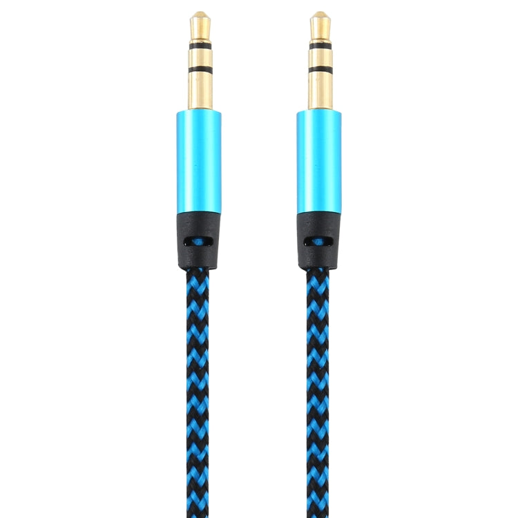 3pcs K10 3.5mm Male to Male Nylon Braided Audio Cable Length: 1m (Blue)