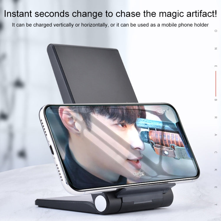 A10 10W QI Standard Smart Induction Creative Folding Wireless Charger Stand (Black)