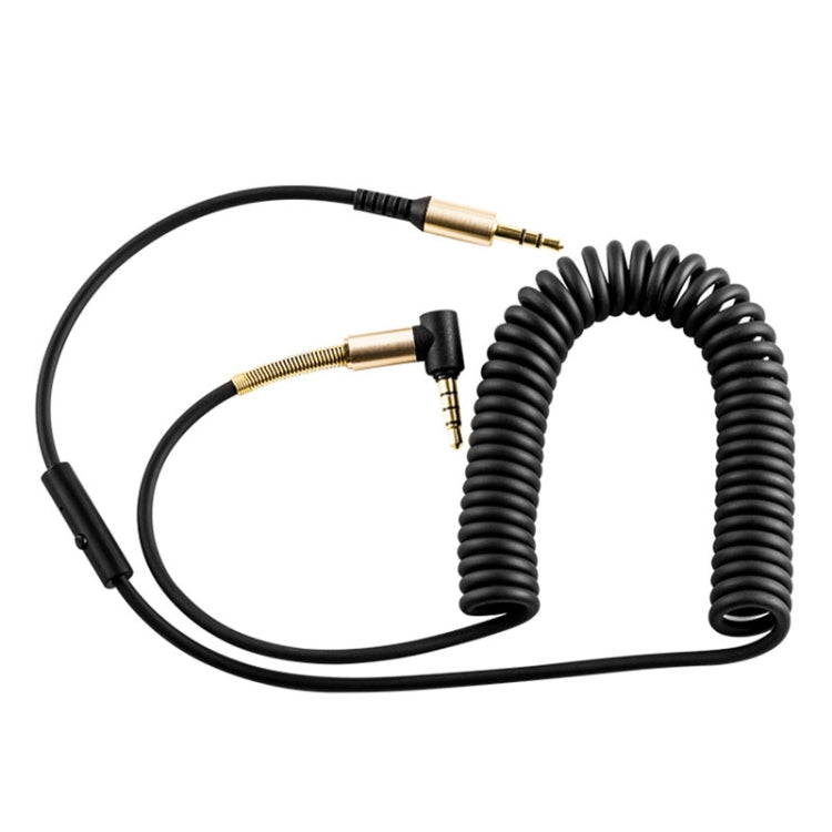 Câble audio à ressort auxiliaire Hoco UPA02 avec fonction de contrôle du câble du microphone et longueur du câble d'appel de support : 2 m (noir)