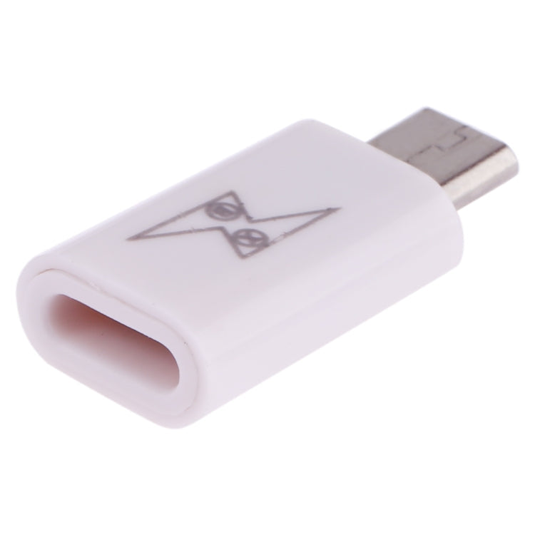 USB-C / Type-C Female to Micro USB Male Converter Adapter (White)