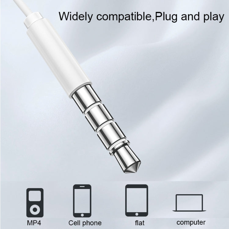 WK Y11 3.5mm Plug Wired Wire Control Earphone Support Call Cable Length: 1.2m (White)