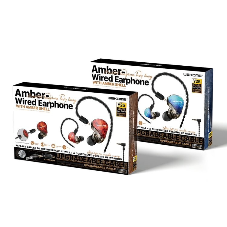 WK Y25 AMBER BLUETOOTH + Fixed Dual Power Cord Headphones with 3.5mm Elbow Plug (Blue)