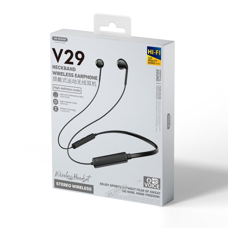 WK V28 Bluetooth 5.0 Magnétique Magnétique Sans Fil Sport Bluetooth Écouteur Support 32 Go Micro SD