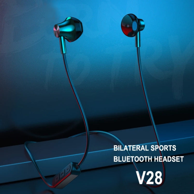 WK V28 Magnético in-Oreja Inalámbrico Bluetooth 5.0 Auricular Deportivo Tarjeta de soporte TF (Negro)