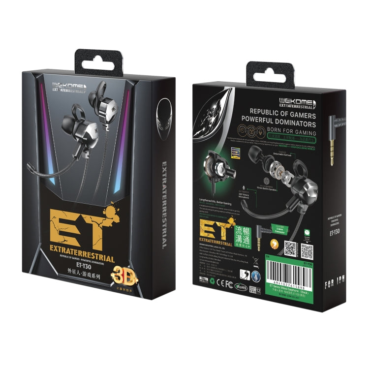WK ET-Y30 ET Series 3.5mm Elbow-in-Ear Wired Wired with Microphone (Black)