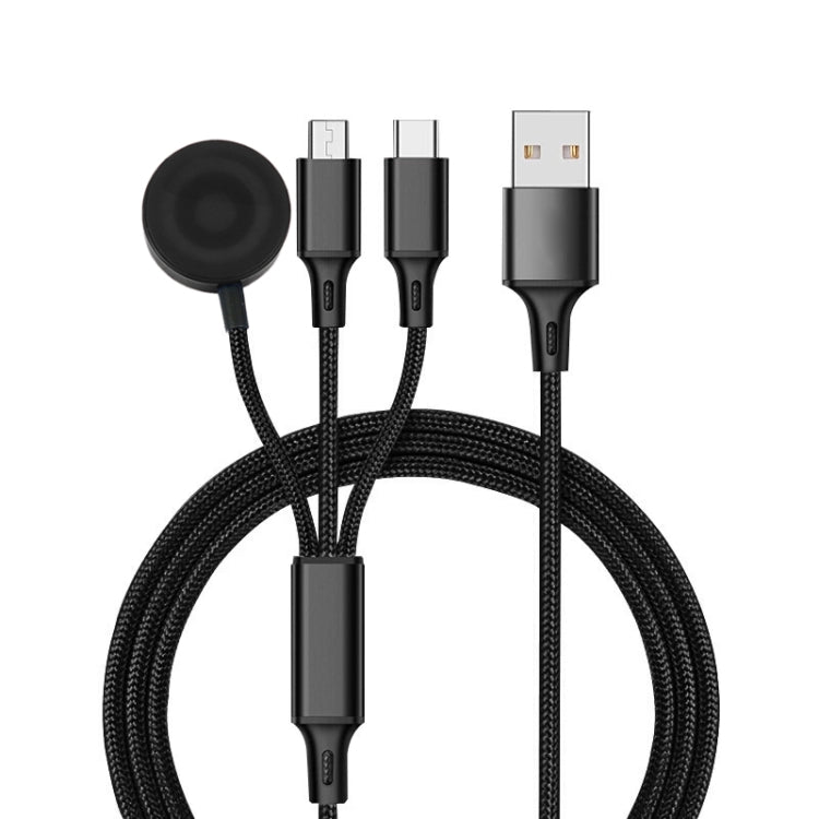 3 in 1 Pin + Type-C / USB-C + Magnetic Charging Dock Multifunction Charging Cable Length: 1M (Black)