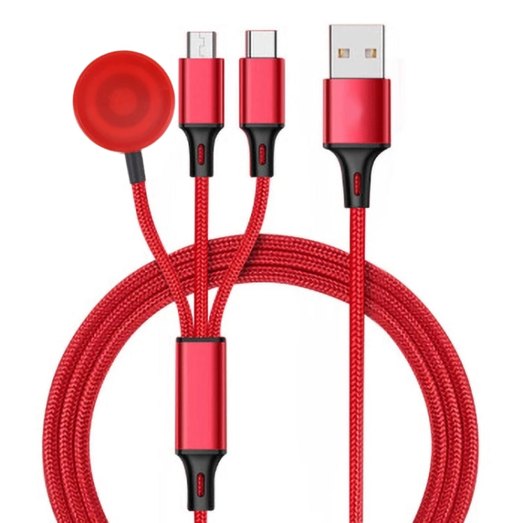 3 en 1 Pin + Type-C / USB-C + Dock de charge magnétique Longueur du câble de charge multifonction : 1 m (rouge)