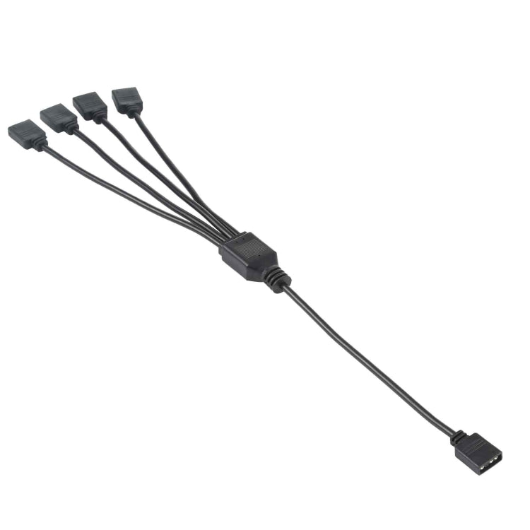 3 PIN 5V 1 a 4 Cable de extensión de enfriamiento de PC Aura RGB de la Placa Base Para Asus (Negro)