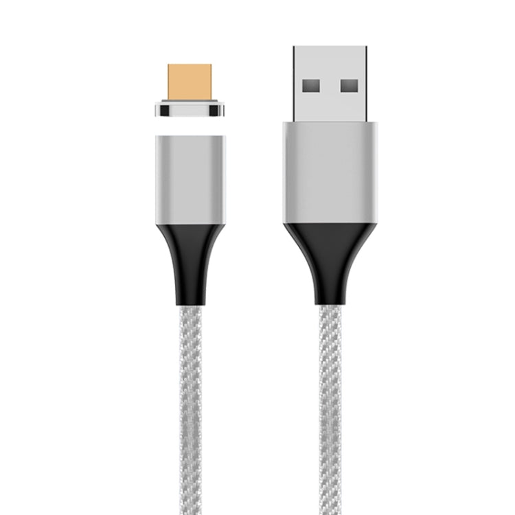 M11 3A USB A Micro USB Nylon Cable de Datos Magnéticos longitud del Cable: 1m (Plata)