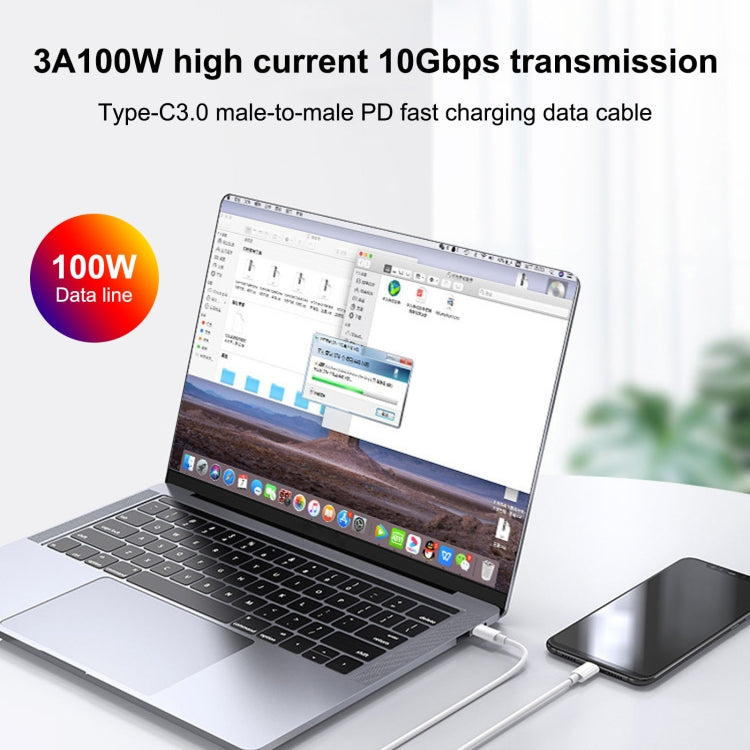 100W USB-C / TYPE-C A Tipo-C Cable de Carga Rápida Longitud: 1M