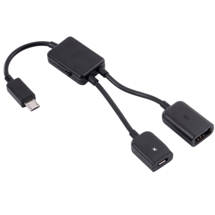 1 to 2 Micro USB USB OTG Adapter Cable