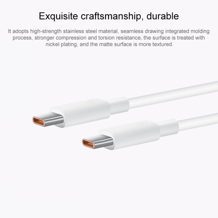 Longueur du câble de charge d'origine Huawei CC800 6A Type-C / USB-C vers Type-C / USB-C : 1,8 m (blanc)