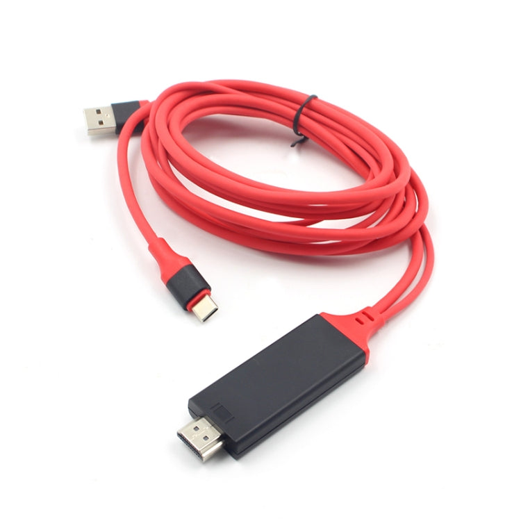 Interface d'alimentation USB-C / Type-C + USB 2 en 1 pour câble vidéo HDMI Ultra HD 4K x 2K Longueur : 2 m