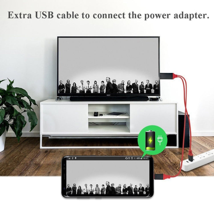 2 in 1 USB-C / Typ-C + USB-Stromversorgungsschnittstelle für 4K x 2K Ultra HD HDMI-Videokabellänge: 2 m