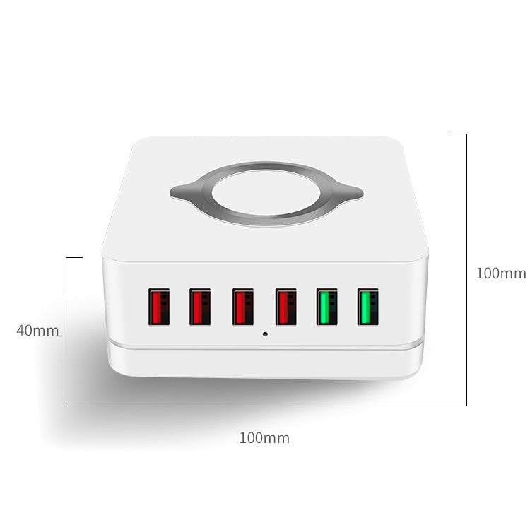 Station de recharge sans fil multifonction E6 7 en 1 Support de support de prise intelligente USB