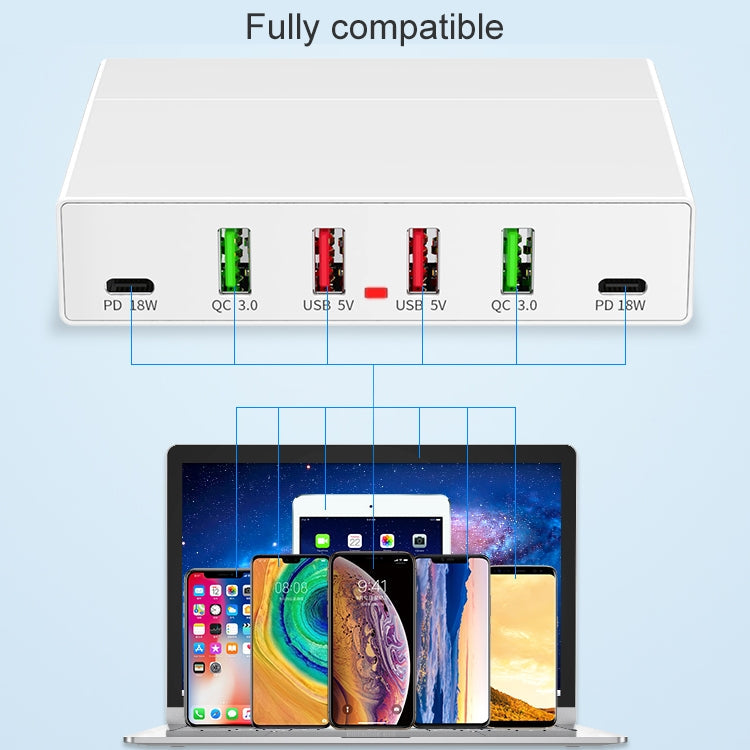 X5 6 en 1 Station de recharge rapide USB multifonction Smart Plug Stand Holder
