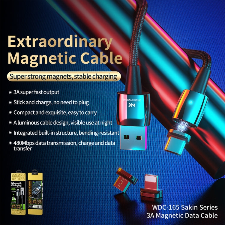WK WDC-165M 3A Câble de charge de données d'attraction magnétique micro USB Longueur : 1 m