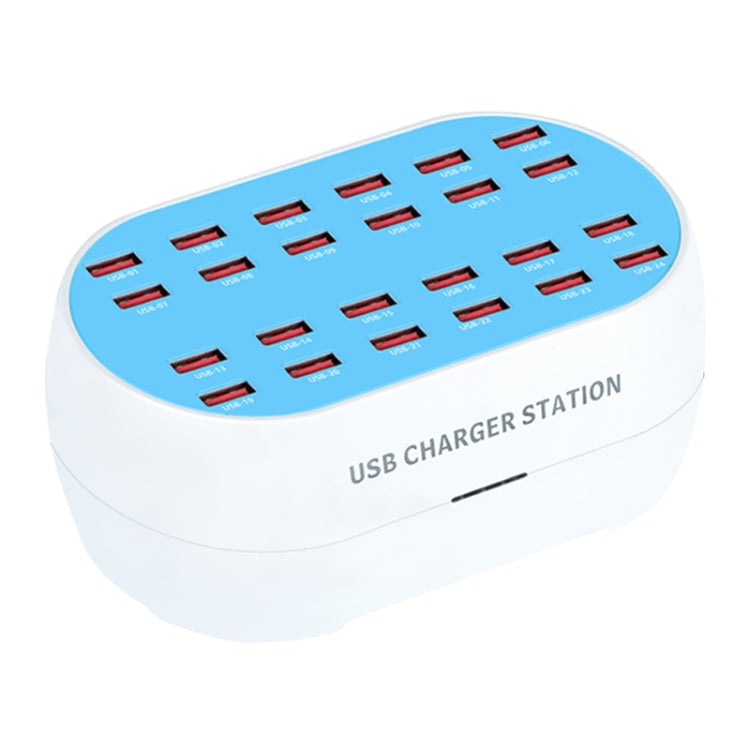 830-24 180W 24 USB Ports Multifunction Smart Charger Station AC100-240V US (White)