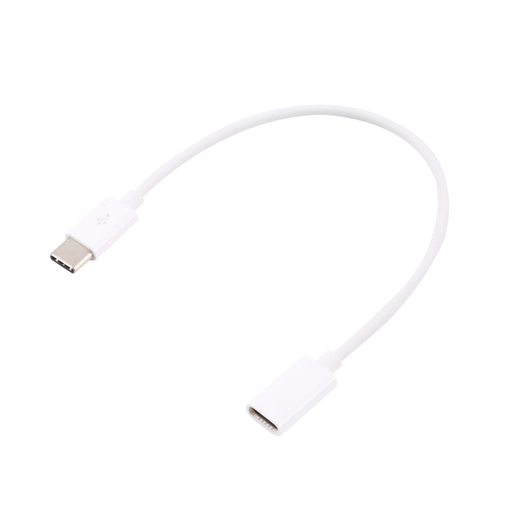 USB-C / Type-C Male a Type-C Hembra Cable extendido longitud: 1m (Blanco)