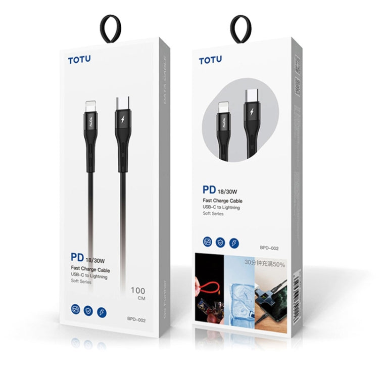 Totudesign BPD-002 Soft Series 8 Pin PD3.0 Fast Charging Cable Length: 1m (Black)