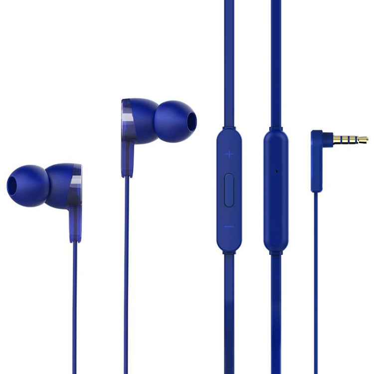 Auriculares Originales Huawei Honor AM15 1.2 m Tipo L 3.5 mm Control de Cable de Enchufe Auriculares internos con Micrófono (Azul)