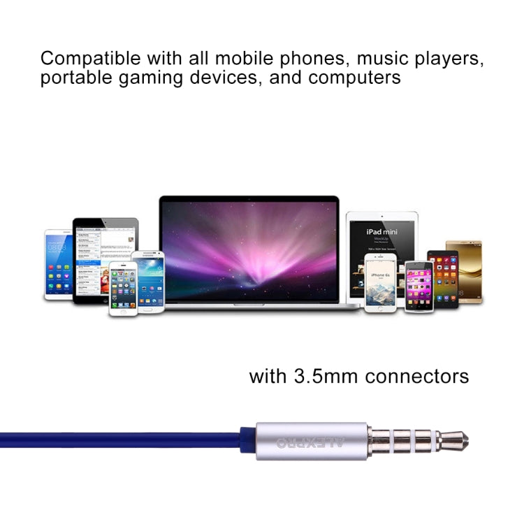 ALEXPRO E110i Écouteurs stéréo intra-auriculaires 1,2 m avec contrôle filaire et basses avec microphone pour iPhone iPad Galaxy Huawei Xiaomi LG HTC et autres smartphones (Bleu)