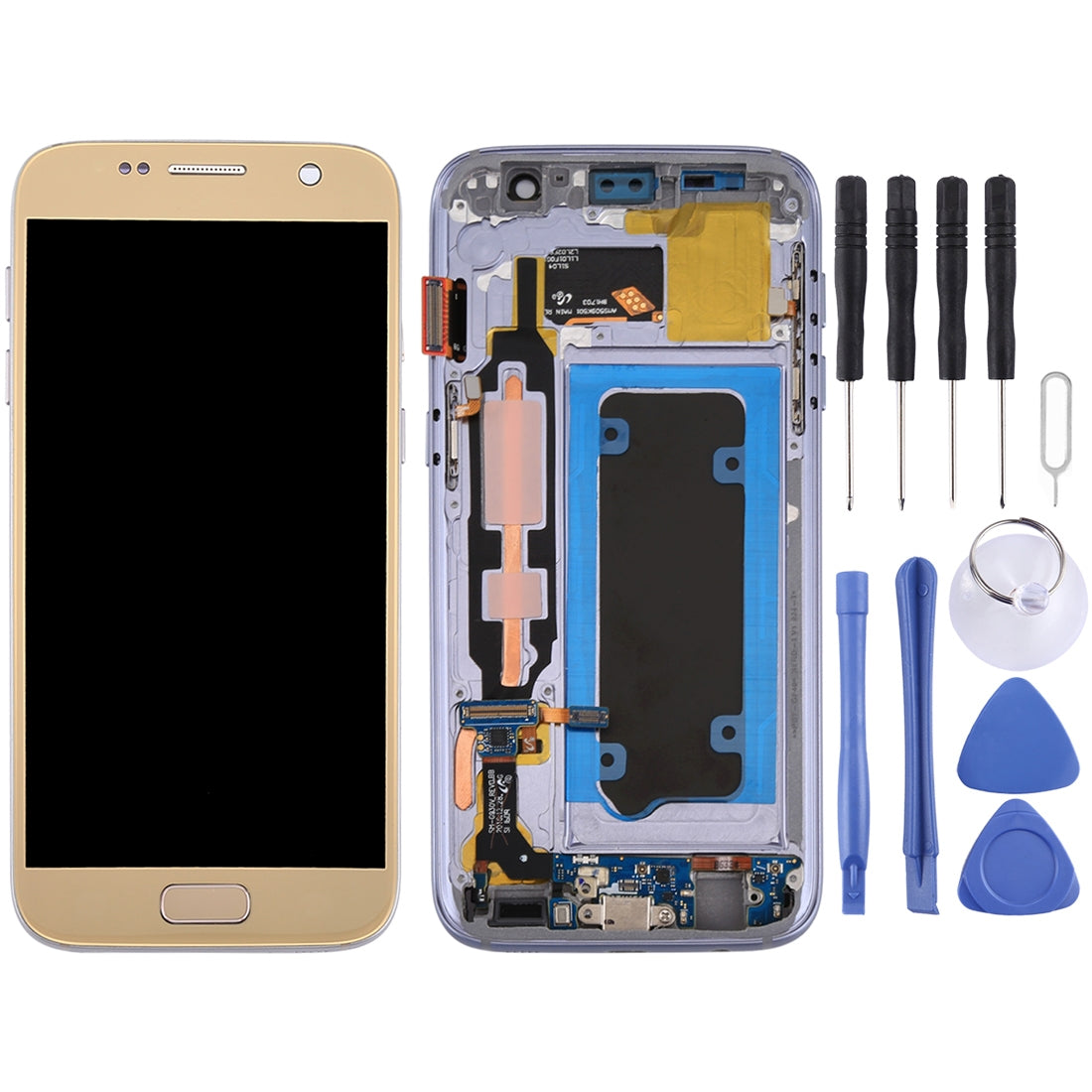 Pantalla Completa OLED + Tactil + Marco Samsung Galaxy S7 / G930V Dorado