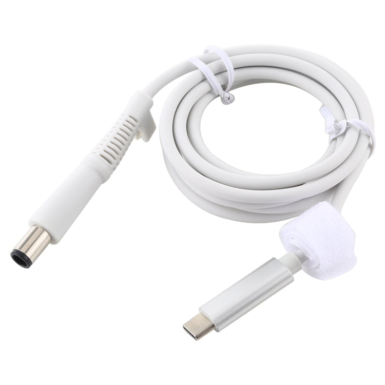 Câble de charge d'alimentation pour ordinateur portable USB-C Type-C vers 7,4 x 0,6 mm pour HP Longueur du câble : environ 1,5 m (blanc)