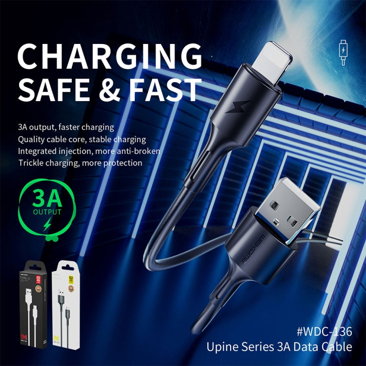 WK WDC-136 USB to Type-C / USB-C 3A Fast Charging Cable (Black)