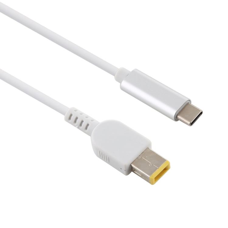 Câble de charge USB-C Type-C vers grand carré mâle pour ordinateur portable pour Lenovo Longueur du câble : environ 1,5 m (blanc)