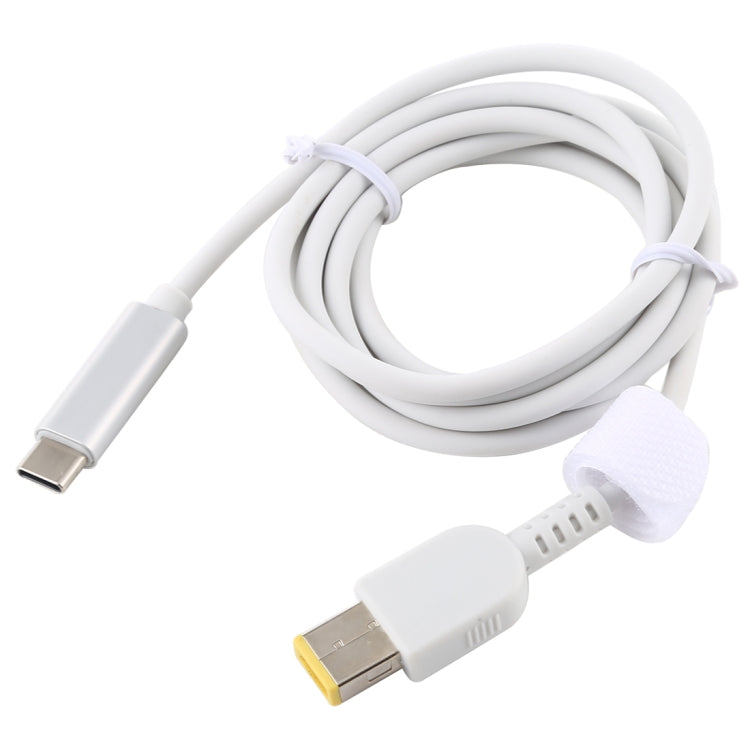 USB-C Type-C a Big Square Male Laptop Power Charging Cable Para Lenovo Longitud del Cable: aProximadamente 1.5 m (Blanco)