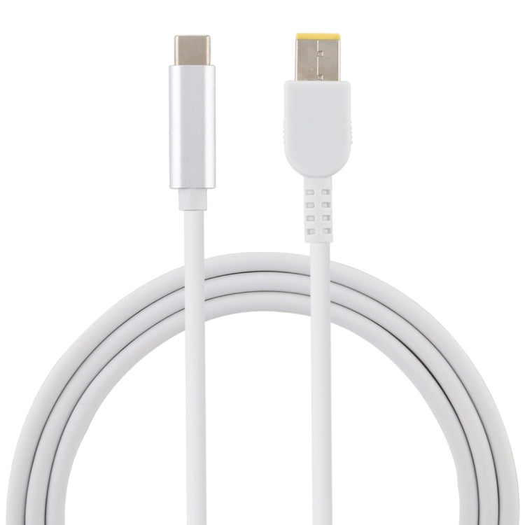 USB-C Type-C to Big Square Male Laptop Power Charging Cable For Lenovo Cable Length: About 1.5m (White)