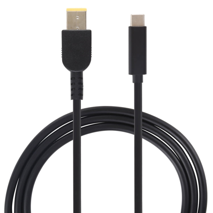 Câble de charge USB-C Type-C vers grand carré mâle pour ordinateur portable pour Lenovo Longueur du câble : environ 1,5 m (noir)