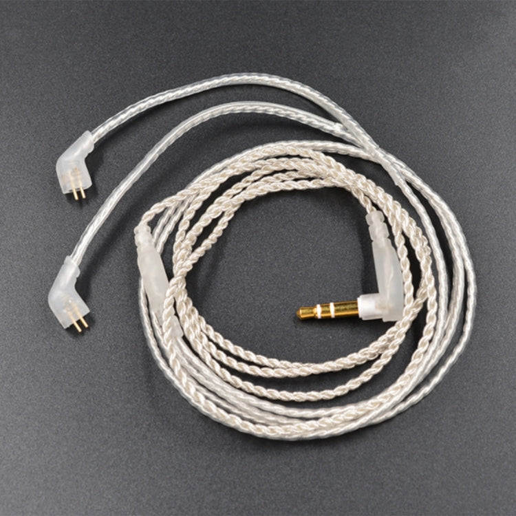Câble de casque audio texturé torsadé argenté de 3,5 mm applicable au KZ ED12 (argent)
