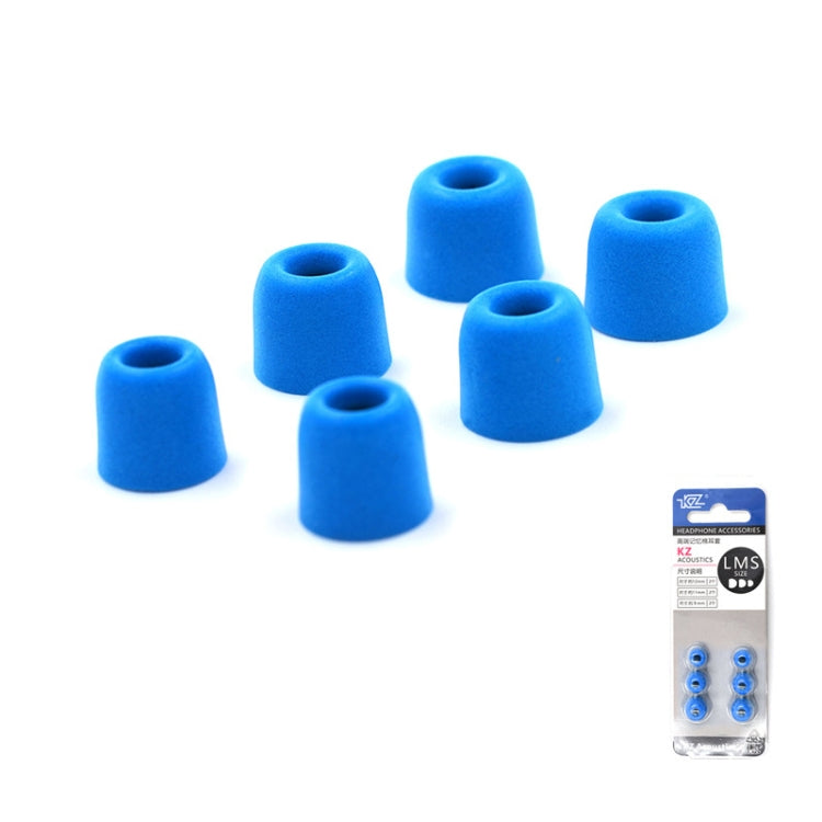 KZ 6 PCS Kit de Auriculares de espuma viscoelástica con cancelación de ruido y aislamiento acústico para todos los Auriculares internos tamaño: L M S (Azul)