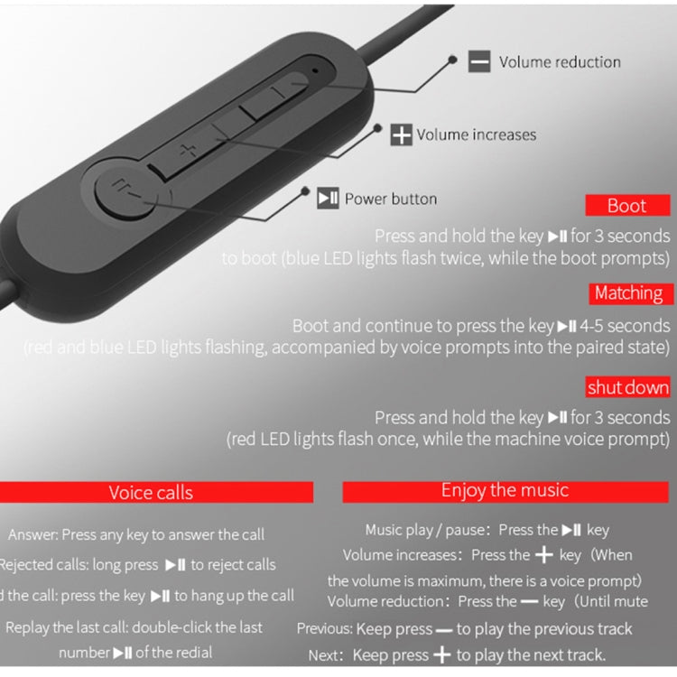 KZ ZS3 85cm Bluetooth 4.2 Módulo de actualización Inalámbrico avanzado Cable para Auriculares (Negro)