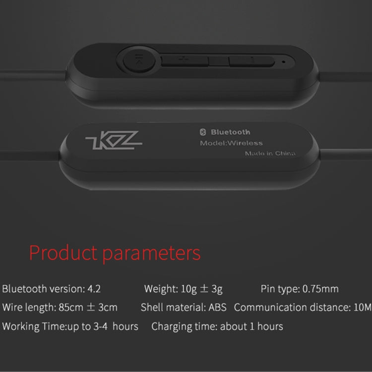 KZ ZST 85 cm Bluetooth 4.2 Module de mise à niveau sans fil avancé câble casque (noir)