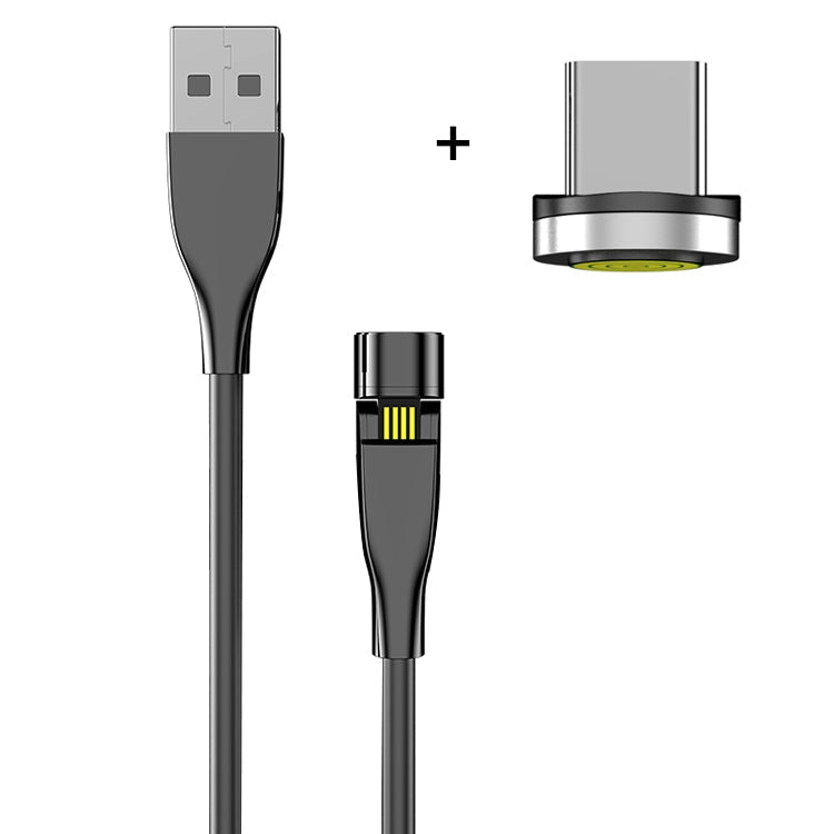 1m USB to USB-C / Type-C 540 Degree Rotatable Magnetic Charging Cable (Black)