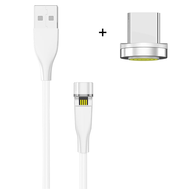 1m USB vers USB-C / Type-C Câble de charge magnétique rotatif à 540 degrés (Blanc)