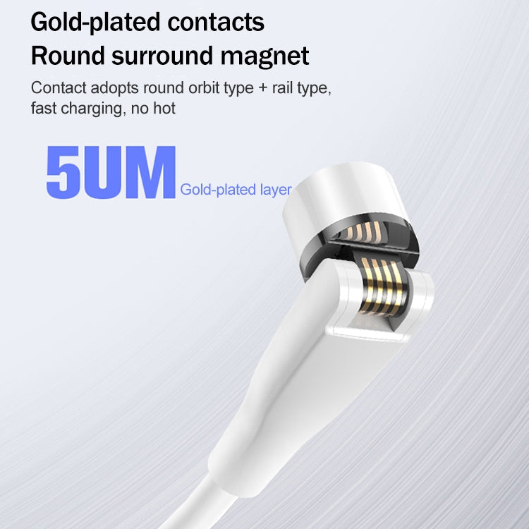 1m USB a USB-C / Type-C Cable de Carga Magnético giratorio de 540 grados (Blanco)