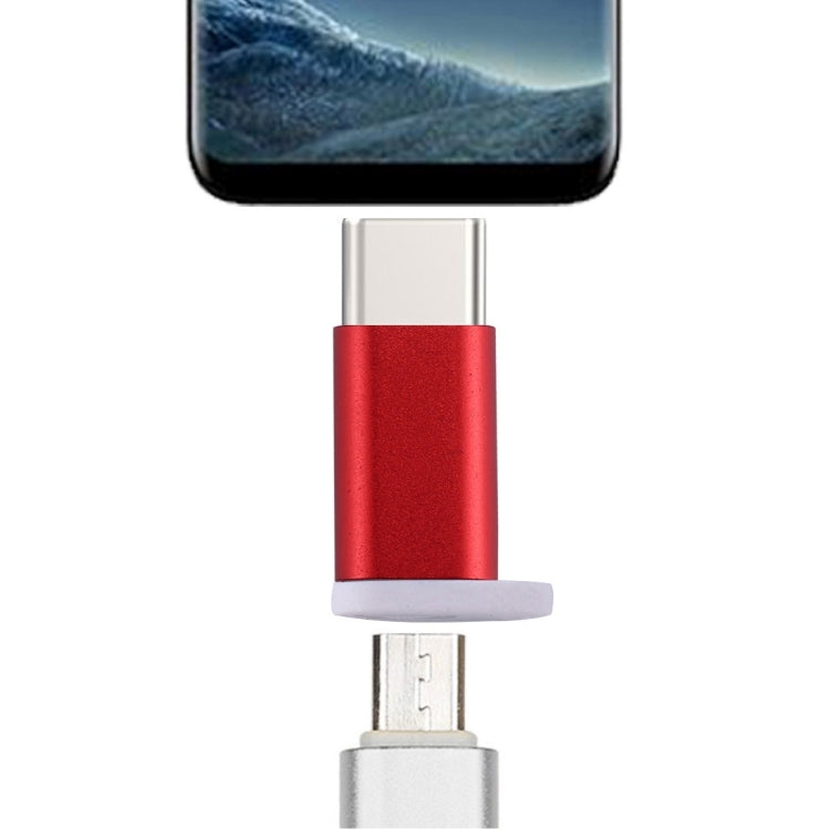 Adaptateur Convertisseur Type C Mâle vers Micro USB 2.0 Femelle pour Galaxy S8 et S8+ / LG G6 / Huawei P10 et P10 Plus / Oneplus 5 / Xiaomi Mi6 et Max 2 / et autres Smartphones (Rouge)