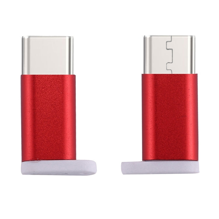 Adaptador convertidor Macho Tipo C a Micro USB 2.0 Hembra Para Galaxy S8 y S8 + / LG G6 / Huawei P10 y P10 Plus / Oneplus 5 / Xiaomi Mi6 y Max 2 / y otros Teléfonos Inteligentes (Rojo)